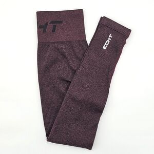 Arise Comfort, High waisted Ribbed Echt Leggings. Purple/Magenta. Size S